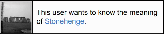 A userbox with a black and white photo of stonehenge and the text 'this user wants to know the meaning of stonehenge' Clicking the button links to a YouTube link of the song 'Stonehenge' by Ylvis